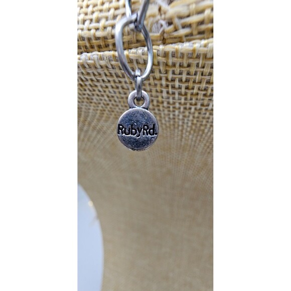 Ruby Rd Doulbe Strand Red Blue & Silver Faux Pearl Beaded Necklace 18"L - Picture 5 of 7